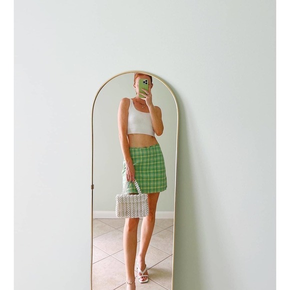 Vintage 90s/Y2K Green Plaid Mini Skort - Picture 1 of 6